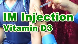 Intramuscular Deltoid Injection of Vitamin D3 Cholecalciferol  BarD  IM  Oral  200000 IU [upl. by Ayad]