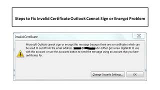 Fix  Invalid Certificate Outlook Cannot Sign or Encrypt Problem [upl. by Guimond]