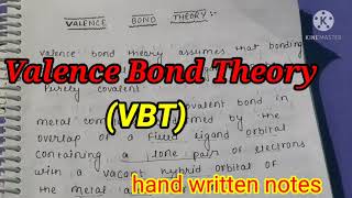 Valence bond theory  VBT postulates [upl. by Sloan]