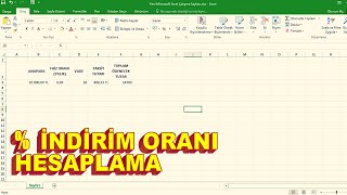 EXCEL  İNDİRİM ORANI NASIL HESAPLANIR YÜZDE HESAPLAMA İŞLEMİ 09062020 [upl. by Alvar]