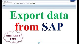 How to Export data from SAP [upl. by Aicert]