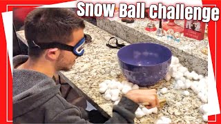 Snow Shovel Race  Cotton Ball Challenge  Minute to Win It [upl. by Gnohc]