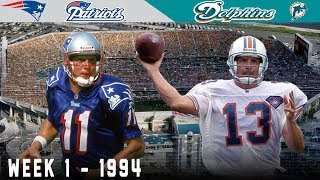 Bledsoe amp Marino EPIC Opening Day Duel Patriots vs Dolphins 1994 [upl. by Wolfgang]