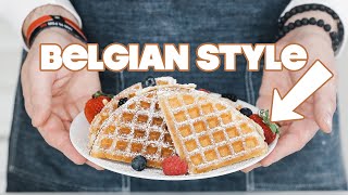 Homemade Belgian Waffles Recipe Brussels Style [upl. by Ihcego]