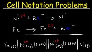 Cell Notation Practice Problems Voltaic Cells  Electrochemistry [upl. by Ymerej]