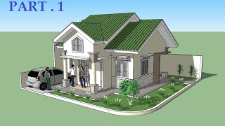 Sketchup tutorial house design PART 1 [upl. by Savart]