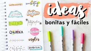 CÓMO HACER TÍTULOS BONITOS PARA DECORAR TUS APUNTES IDEAS FÁCILES Y RÁPIDAS [upl. by Grani]