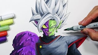 How To Draw Fused Zamasu  Step By Step Tutorial [upl. by Natiha]