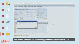 RPA Demo Automated Invoice Processing in SAP [upl. by Akissej]