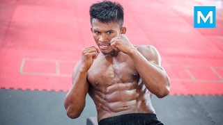 Buakaw Strength Training for Muay Thai  Muscle Madness [upl. by Yentruoc]