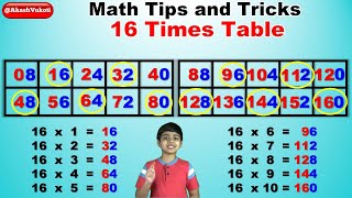 Learn 16 Times Multiplication Table  Easy and fast way to learn  Math Tips and Tricks [upl. by Thacker55]