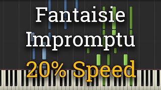 Chopin  Fantaisie Impromptu Slow Piano Tutorial 20 Speed [upl. by Niwhsa25]