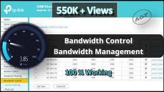 TPLink Router Bandwidth Control  Bandwidth Management Settings Set Speed Limit [upl. by Aynav775]