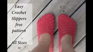 Easy Crochet Slippers for All sizes [upl. by Bobbie]