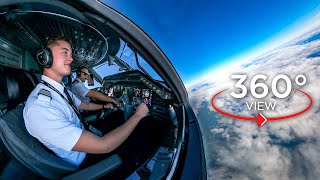 360° Airline Cockpit View FULL Flight  Dallas  Miami  American Eagle E145 [upl. by Hedwiga]