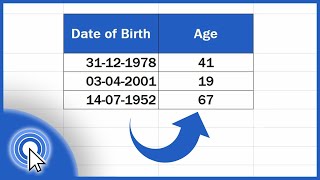 How to Calculate Age Using a Date of Birth in Excel The Easy Way [upl. by Ahsinna973]