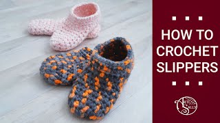 Crochet Slippers Tutorial  Beginner Friendly [upl. by Nahbois872]