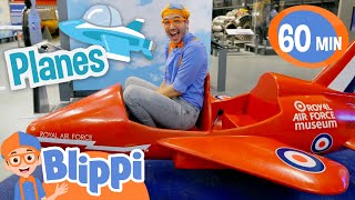 Blippi Learns About Planes At The London Museum  Educational Videos for Kids [upl. by Htaeh]