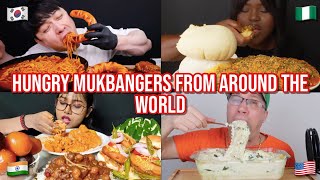 HUNGRY mukbangers from around the WORLD [upl. by Gare]