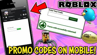 HOW TO ENTER PROMO CODES ON A MOBILE DEVICE IN ROBLOX [upl. by Reeta]