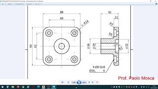 Pezzo meccanico con sezione  Autocad  Prof Paolo Mosca [upl. by Garihc]