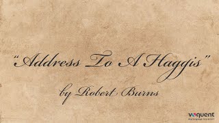 Address To A Haggis  Robert Burns poem narrated by Fiona McNeill [upl. by Hameean]