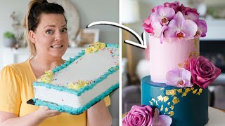 Turning a 20 Grocery Store Cake into a 500 Wedding Cake [upl. by Merc]