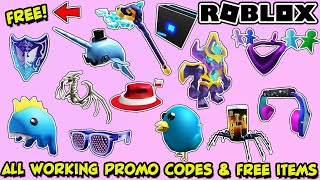 ALL WORKING PROMO CODES AND FREE ITEMS IN ROBLOX  NEARLY 100 ITEMS FOR FREE [upl. by Bello]