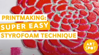 Printmaking Super Easy Styrofoam Technique [upl. by Atnahsal]