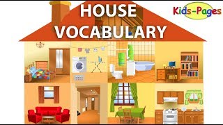 House vocabulary Parts of the House Rooms in the House House Objects and Furniture [upl. by Enyluqcaj]