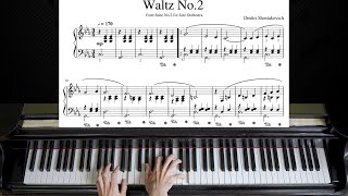 Dmitri Shostakovich  Waltz No 2 from Suite for Variety Orchestra  Piano with Sheet [upl. by Ahsieker]