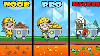 NOOB vs PRO vs HACKER  Idle Miner Tycoon  Max Games Studios [upl. by Enialb419]