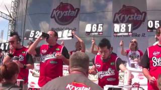 Takeru Kobayashi Beats Joey Chestnut Wins Krystal Square Off VI [upl. by Artined]