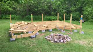 How I Built My Floating Deck on Uneven Ground [upl. by Nayhr109]