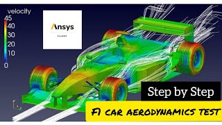 Formula 1 Aerodynamics test by Ansys fluent External Aerodynamics  Lift and drag calculation [upl. by Maillij]