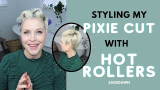 Styling My Pixie Cut with Hot Rollers [upl. by Nela]