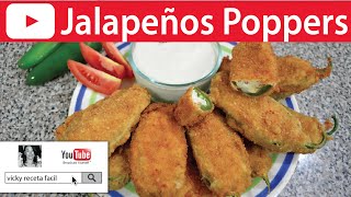 JALAPEÑOS POPPERS  Botanas  Vicky Receta Facil [upl. by Ponton]