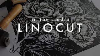 Linocut Printmaking Process  In the Studio [upl. by Yedsnil]