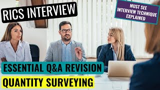 RICS APC FINAL ASSESSMENT MOCK INTERVIEW  QUANTITY SURVEYING REVISION  CORE COMPETENCIES QUESTIONS [upl. by Amsirhc]