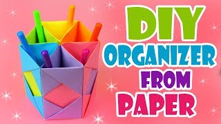 DIY DESK ORGANIZER PAPER TUTORIAL SOSO EASY [upl. by Eelyac891]