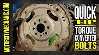 Quick Tip Installing Torque Converter Bolts [upl. by Ayocal]