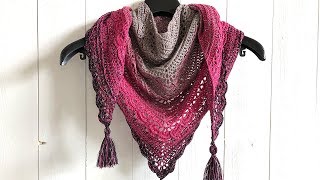 ANA LUCIA SHAWL  FREE TRIANGLE SHAWL CROCHET PATTERN [upl. by Attenrev550]