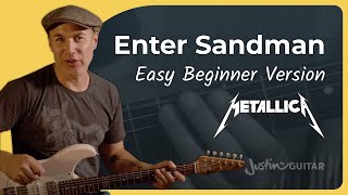 Enter Sandman Guitar Lesson  Metallica  Easy Riff [upl. by Eiramlatsyrc]