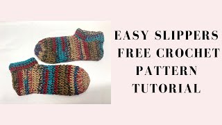 Easy Slippers Free Crochet Pattern Tutorial [upl. by Lac]