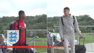 Rashford Lingard amp England squad arrive at St Georges Park  Inside Access [upl. by Lot382]