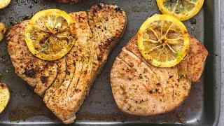 Sheet Pan Lemon Herb Tuna Steaks And Potatoes [upl. by Edythe]