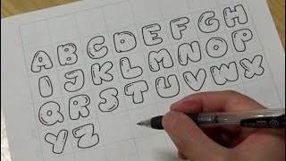 How to draw alphabet in bubble letters  Graffiti letters [upl. by Lupita]