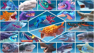 ALL EVOLVED and REGULAR Sharks in Hungry Shark Evolution [upl. by Akilak87]