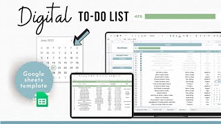 Task Planner Spreadsheet  Digital TODO LIST  Google Sheets Template  Checklist [upl. by Azer]