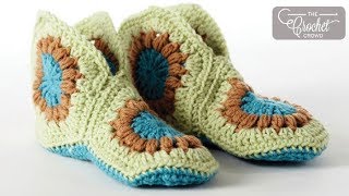 How to Crochet Granny Slippers [upl. by Dualc711]